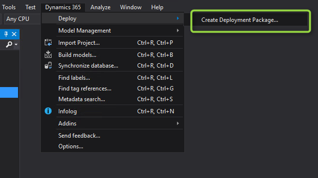 create deployment package dynamics 365 operations