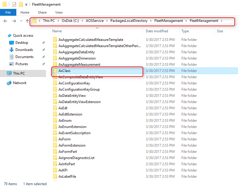 model folder in package folder dynamics 365 operations