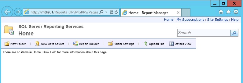SQL Reporting Services - Home