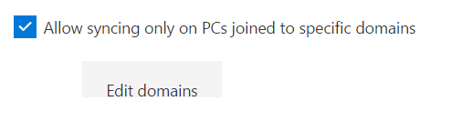 Allow Syncing only on PCs joined 