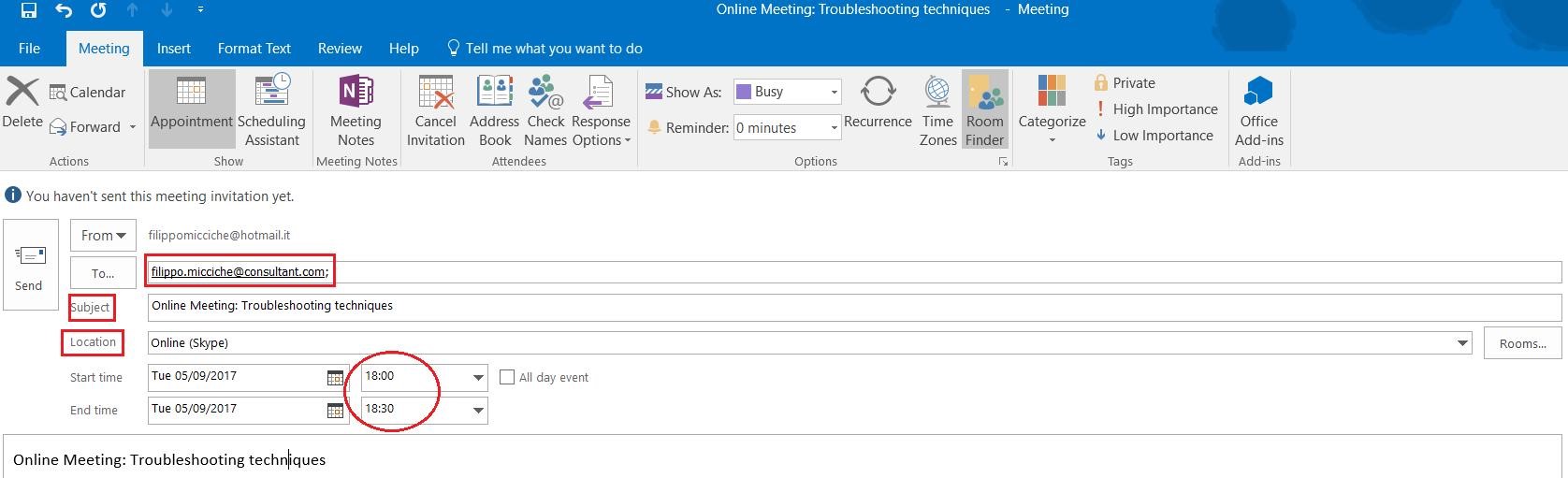 Outlook Calendar: New meeting image 2