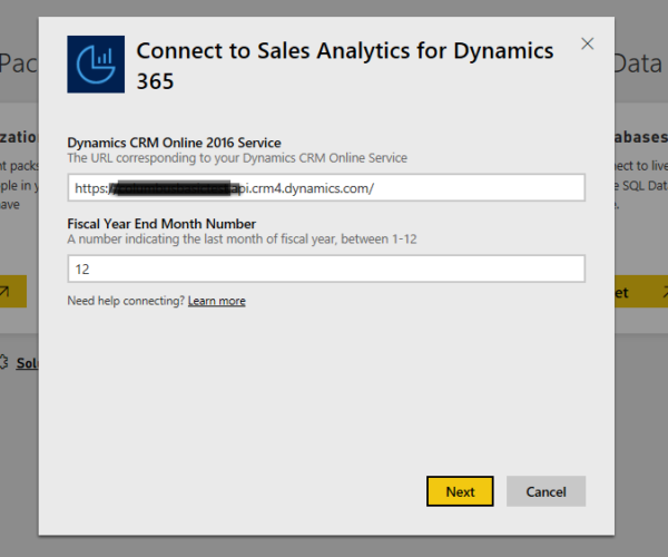 Connect Power BI to your Dynamics 365 dashboard