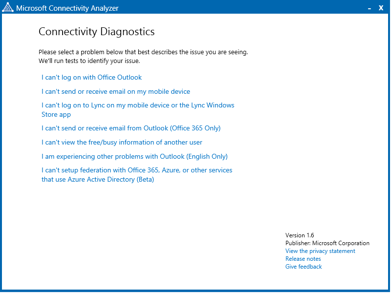 Microsoft Connectivity Analyzer 