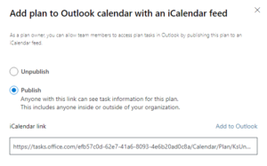 Add plan to outlook calendar