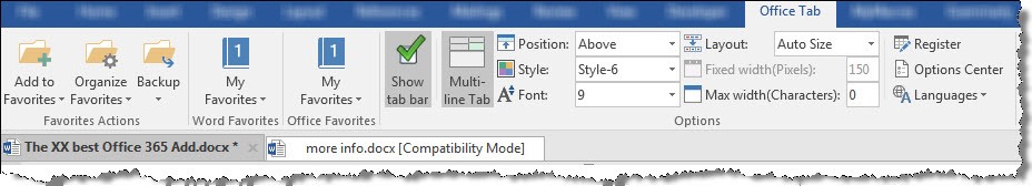 Office 365 Add-in: Office Tabs Image