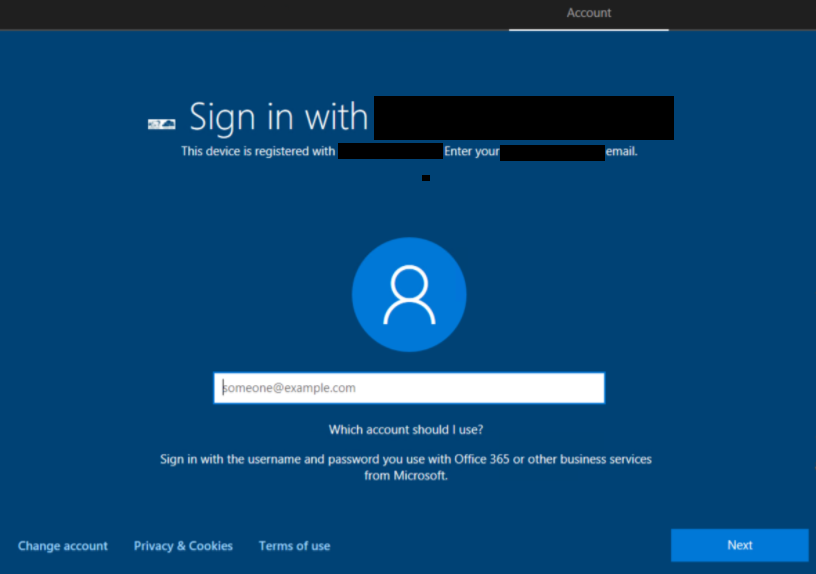 Windows AutoPilot: Custom signin page image