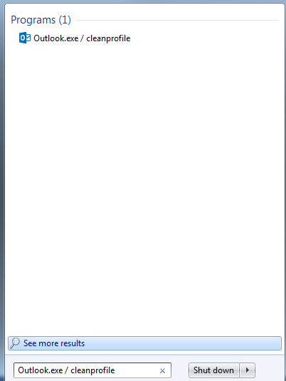 Outlook exe cleanprofile