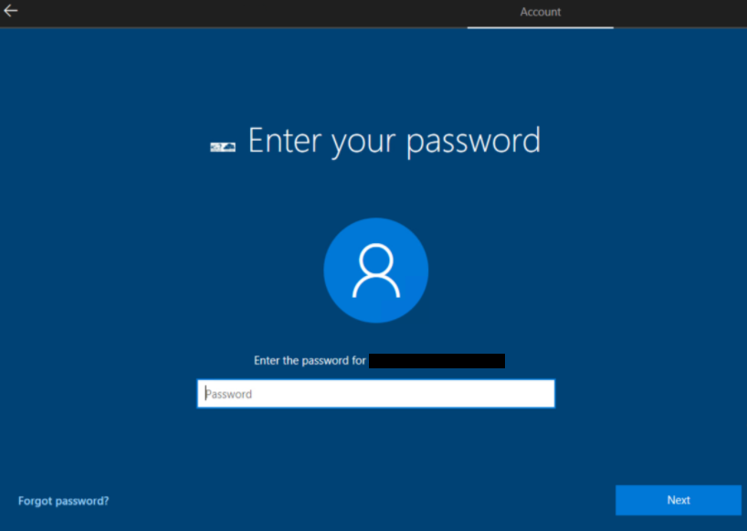 Windows AutoPilot: Password login page image