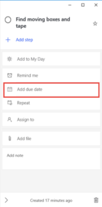 Microsoft To Do change date