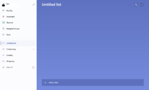 Microsoft To Do homepage