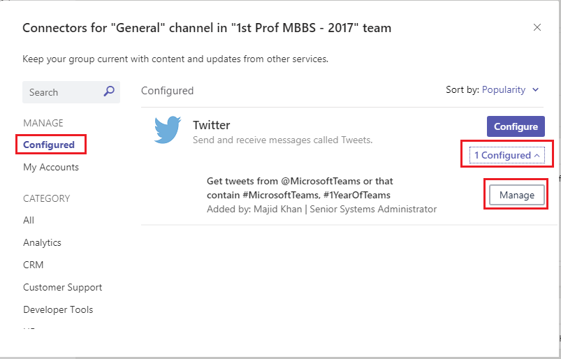 Office 365 Connectors for Microsoft Teams 12