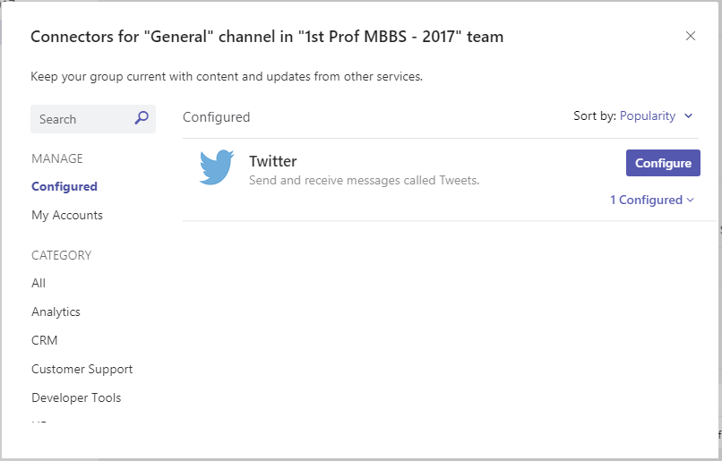 Office 365 Connectors for Microsoft Teams 8