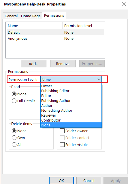 Delegate Access Permissions Full Details