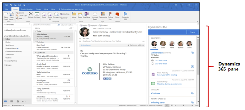 Dynamics 365 App for Outlook