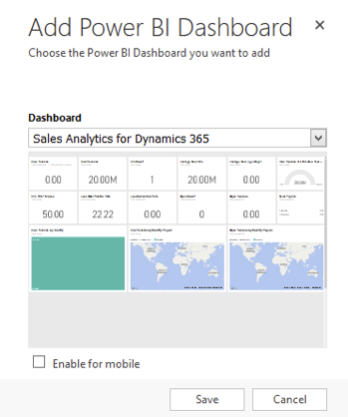 Add Power BI Dashboard