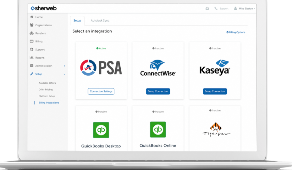 Sherweb integrations and PSA tools
