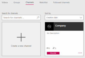 Microsoft Stream Channels