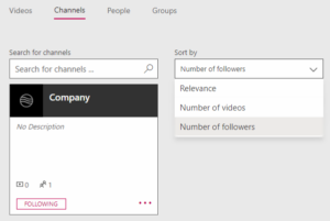 Stream channels search