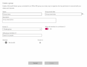 Microsoft Stream Group Info