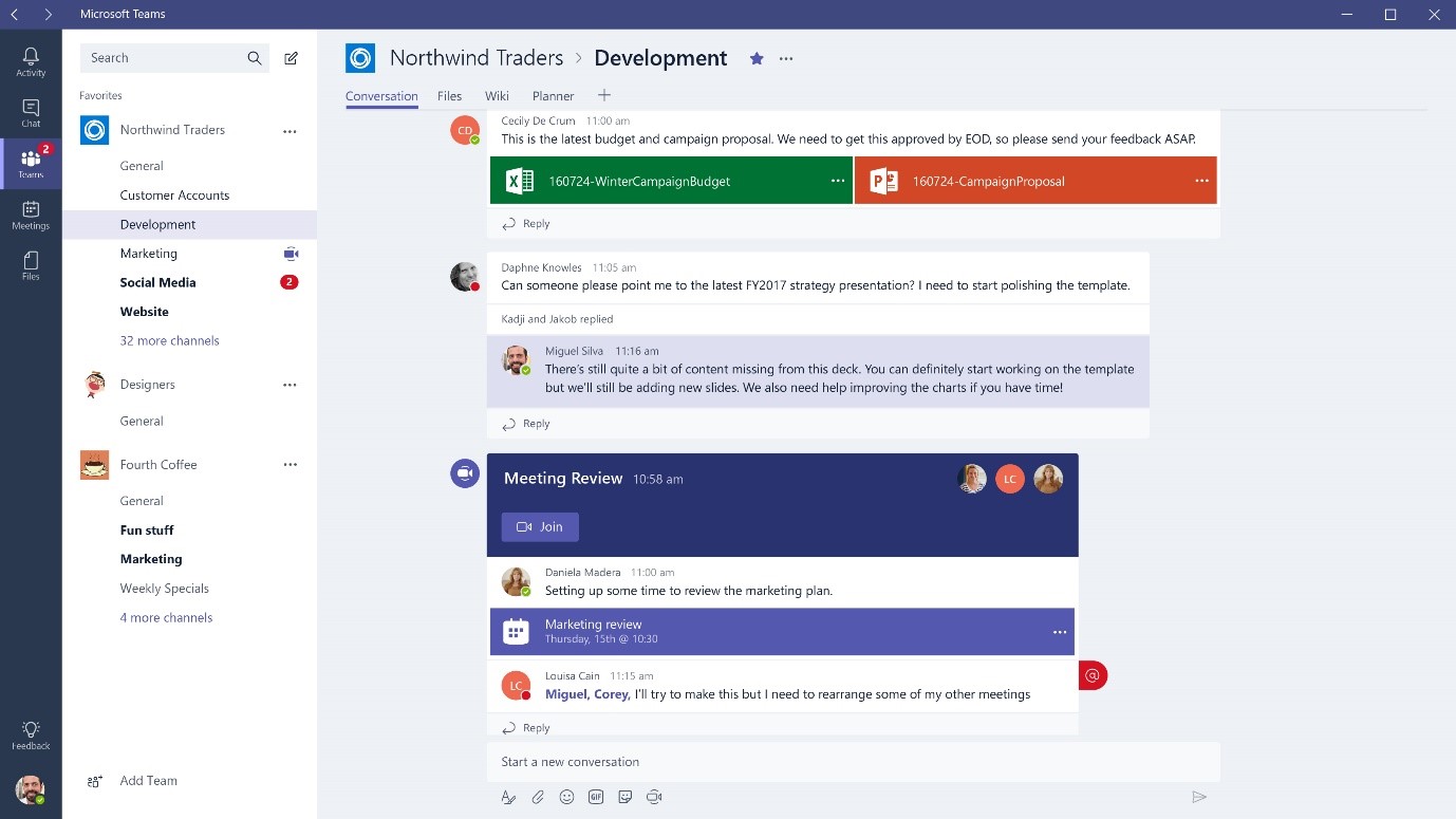 Teams vs Skype for Business Teams Interface Image