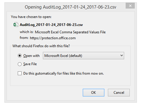 Exporting Audit Log Entries-Step 3