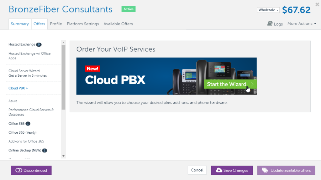 Cumulus, the Account Management Platform for Sherweb Cloud PBX / VoIP