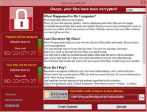 WannaCry Ransomware Attack alert