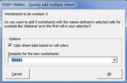 Office 365 Add-in: Quick Add Multiple Sheets Image