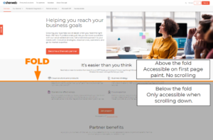 Landing page fold