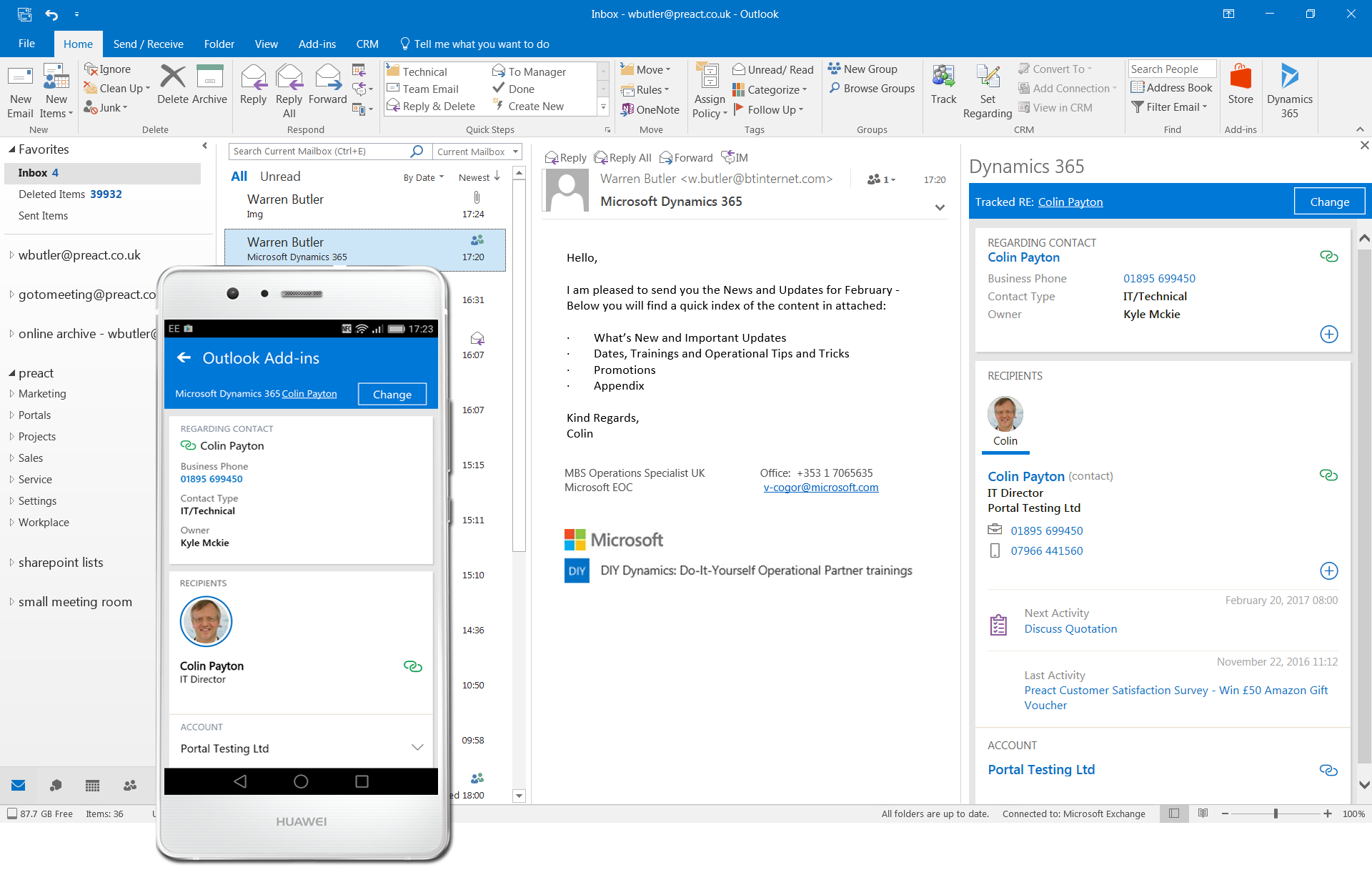 Integrating Dynamics 365 with Outlook 